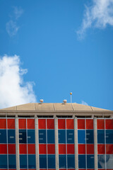 Red and blue building, Hobart, Tasmania, Australia
