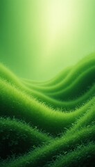 Lush green organic texture with undulating waves and soft light, creating a serene abstract natural pattern