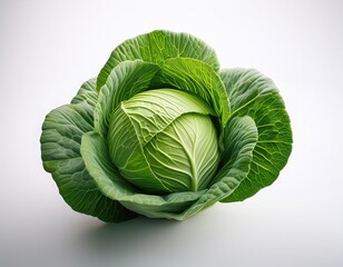 Fototapeta premium fresh green cabbage head healthy vegetable food ingredient