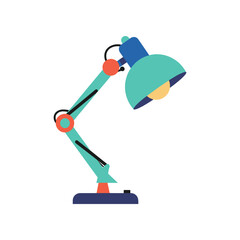 Modern adjustable desk lamp with a bright light bulb.