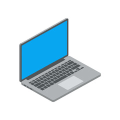 Modern Laptop Computer Isometric View.