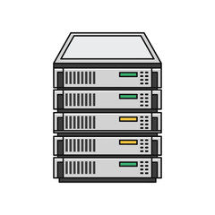 Stack of Servers for Data Storage and Processing.