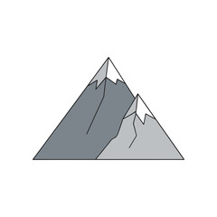 Stylized Geometric Mountain Peaks with Snow Caps.