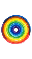 Obraz premium Vibrant rainbow swirl on white background, symbolizing hope and diversity