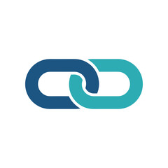 Two Interlocking Chain Links Representing Connection and Unity.