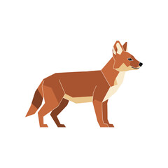 Vibrant illustration of a wild dhole standing proudly in the wilderness.