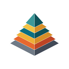 Layered Pyramid Diagram with Colorful Sections.
