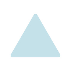 Light blue triangle shape with rounded corners on white background.