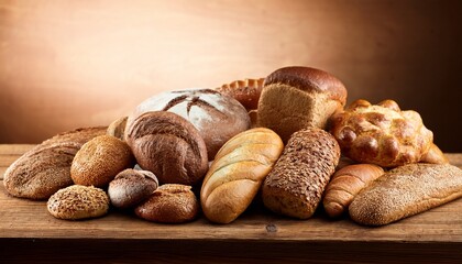 assorted breads on wooden surface