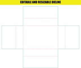 Editable and Resizable Packaging Die Line Template Design Vector