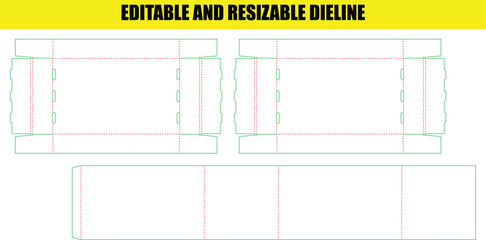 Editable Resizable Packaging Dieline Template for Custom Box Design and Production