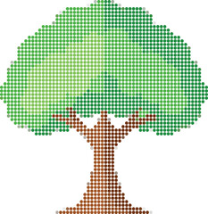 Green Tree Pixel Art Design