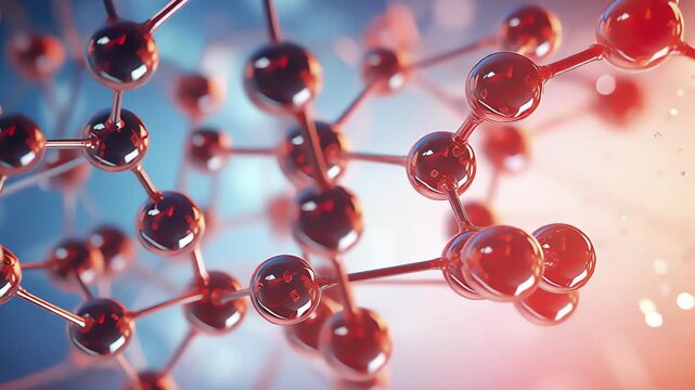 molecular structure and connections microbiology illustration, science and medicine concept 4k