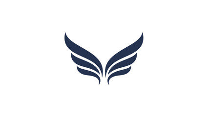 Naklejka premium Abstract Dark Blue Wings Logo Design on Isolated White Background