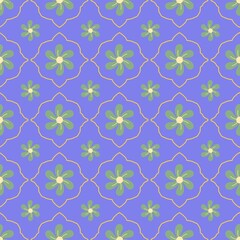 Purple Floral Geometric Pattern.