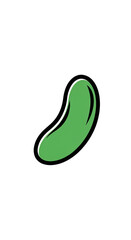 Simple green jelly bean illustration on a white background