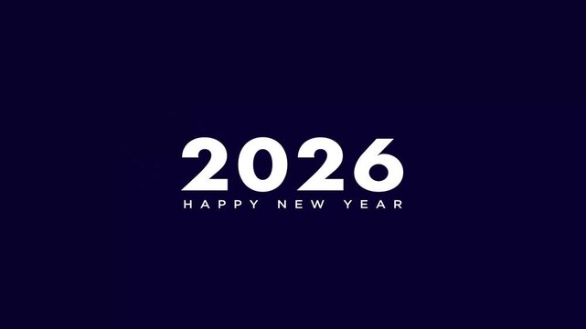 rolling text 2026 animation video, year number intro, random number animation, happy new year, fireworks behind text, sign symbol icon lettering