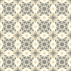 Seamless Islamic Geometric Star Pattern in Neutral Earth Tones