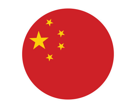 China national flag circular icon red background with yellow stars vector illustration
