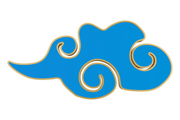Decorative blue Clouds with Golden Swirls