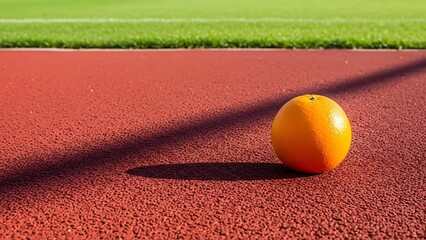 Bright orange on red track