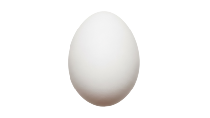 Single white egg PNG isolated on transparent background, natural food source for cooking and Easter decoration
