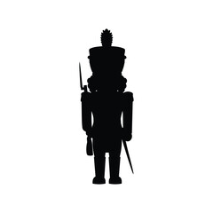 Nutcracker soldier silhouette vector flat illustration design.