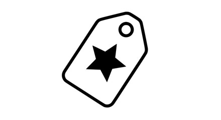 Priority tag black white icon 