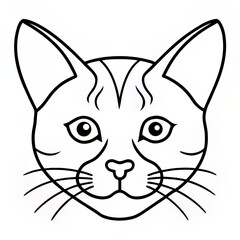 cat face outline illustration