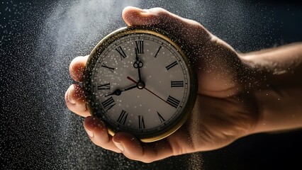Hand holding an antique pocket watch