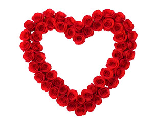 Obraz premium Heart shape made of red berries isolated on transparent background