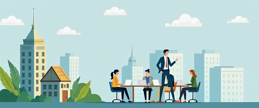 ESG compliance policies vector illustration corporate governance sustainable business practices regulatory standards concept as Corporate team implementing ESG compliance policies ensuring sustainable