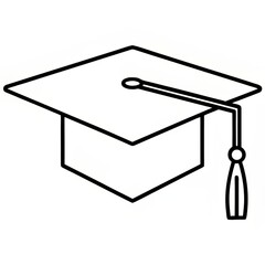 graduation cap outline education icon