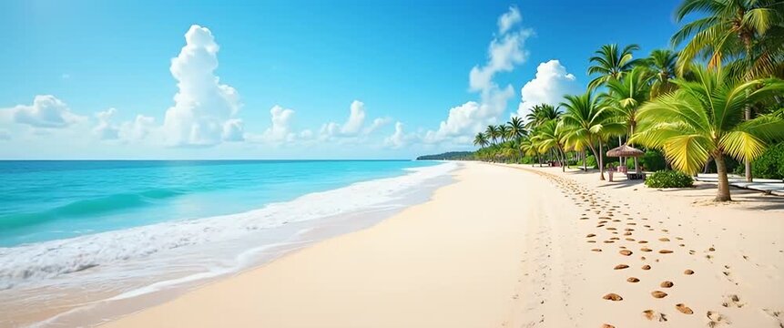 Photo realistic as Summer and Winter Beach concept as Half tone summer and winter beach landscape offering ample space for text or graphics symbolizing relaxation and transformation. in Photo Stock Co