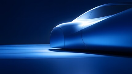 Sleek Blue Car Silhouette - Modern Design and Futuristic Aesthetics.