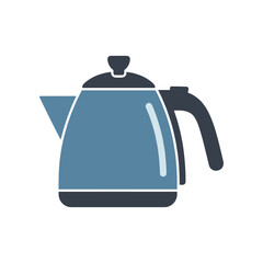 Obraz premium A simple flat vector illustration of a blue electric kettle.