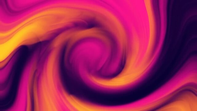 Vibrant swirls of pink, orange, and deep purple create a fluid abstract background.