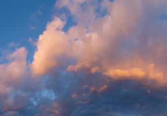 Sunset Clouds Glowing in Warm Evening Light