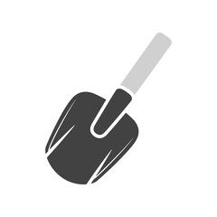 Dark Gray Shovel with Light Gray Handle Illustration.