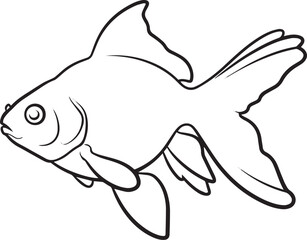 Obraz premium silhouette of clean vector of Goldfish isolated on white background