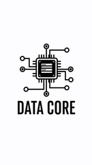 Data Core Microchip Circuit Board Illustration.