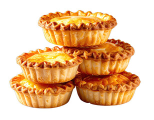 Stacked, golden-crusted pastries filled with a creamy, yellow center