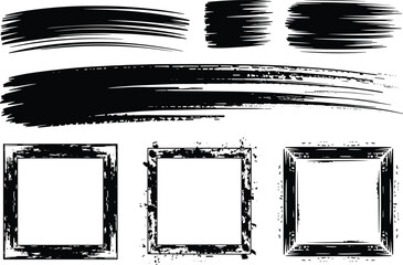 Creative Grunge Brush Stroke Silhouette for Graphic Design