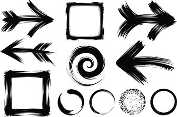 Creative Grunge Brush Stroke Silhouette for Graphic Design