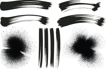 Messy Grunge Paint Brush Silhouette for Creative Backgrounds