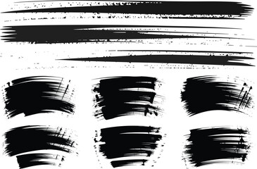 Messy Grunge Paint Brush Silhouette for Creative Backgrounds