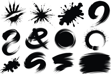 Abstract Grunge Paint Brush Silhouette for Modern Design