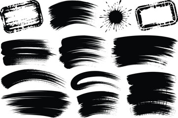 Abstract Grunge Paint Brush Silhouette for Modern Design