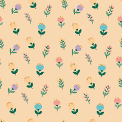 seamless floral pattern in pastel colors