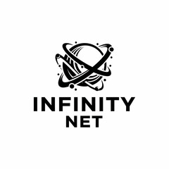 Infinity Net Logo Design with Planet.